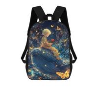 sinyumoney Backpacks Kids School Backpack Boy on Whale with Rose School Bag 3D Printed School Bag for Boys Elementary And Middle School Students 17inch