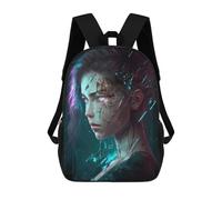 sinyumoney Backpacks Kids School Backpack Broken Glass Portrait School Bag 3D Printed School Bag for Boys Elementary And Middle School Students 17inch