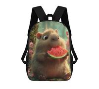 sinyumoney Backpacks Kids School Backpack Capybara Eating Watermelon in A Forest School Bag 3D Printed School Bag for Boys Elementary And Middle School Students 17inch