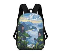 sinyumoney Backpacks Kids School Backpack Cat Ba National Park, Vietnam School Bag 3D Printed School Bag for Boys Elementary And Middle School Students 17inch