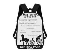 sinyumoney Backpacks Kids School Backpack CENTRAL PARK MASTERPIECE School Bag 3D Printed School Bag for Boys Elementary And Middle School Students 17inch