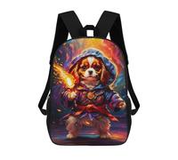 sinyumoney Backpacks Kids School Backpack Charles Spaniel Puppy School Bag 3D Printed School Bag for Boys Elementary And Middle School Students 17inch