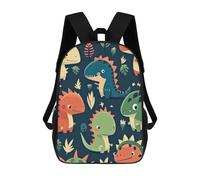 sinyumoney Backpacks Kids School Backpack Colorful Dinosaur Friends -1 School Bag 3D Printed School Bag for Boys Elementary And Middle School Students 17inch