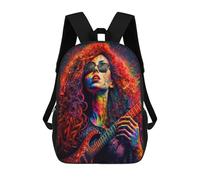 sinyumoney Backpacks Kids School Backpack Colorful Guitarist Portrait School Bag 3D Printed School Bag for Boys Elementary And Middle School Students 17inch