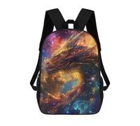 sinyumoney Backpacks Kids School Backpack Cosmic Dragon Blaze School Bag 3D Printed School Bag for Boys Elementary And Middle School Students 17inch