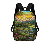 sinyumoney Backpacks Kids School Backpack Countryside Summer School Bag 3D Printed School Bag for Boys Elementary And Middle School Students 17inch