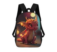 sinyumoney Backpacks Kids School Backpack Cute Baby Dragon Figurine School Bag 3D Printed School Bag for Boys Elementary And Middle School Students 17inch