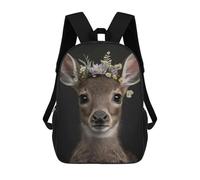 sinyumoney Backpacks Kids School Backpack Cute Baby Fluffy Deer School Bag 3D Printed School Bag for Boys Elementary And Middle School Students 17inch