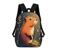 sinyumoney Backpacks Kids School Backpack Cute Capybara School Bag 3D Printed School Bag for Boys Elementary And Middle School Students 17inch