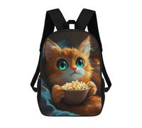 sinyumoney Backpacks Kids School Backpack Cute Cat Watching Movie School Bag 3D Printed School Bag for Boys Elementary And Middle School Students 17inch