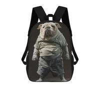 sinyumoney Backpacks Kids School Backpack Dog Fat School Bag 3D Printed School Bag for Boys Elementary And Middle School Students 17inch