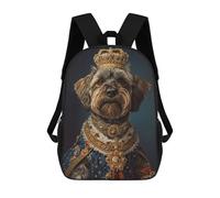 sinyumoney Backpacks Kids School Backpack Dog King School Bag 3D Printed School Bag for Boys Elementary And Middle School Students 17inch