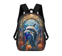 sinyumoney Backpacks Kids School Backpack Dolphin School Bag 3D Printed School Bag for Boys Elementary And Middle School Students 17inch