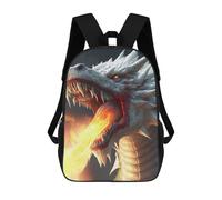 sinyumoney Backpacks Kids School Backpack Dragon Breath Fire Artwork School Bag 3D Printed School Bag for Boys Elementary And Middle School Students 17inch