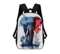 sinyumoney Backpacks Kids School Backpack Elephant Watercolor School Bag 3D Printed School Bag for Boys Elementary And Middle School Students 17inch