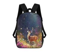 sinyumoney Backpacks Kids School Backpack Enchanted Forest Deer-8 School Bag 3D Printed School Bag for Boys Elementary And Middle School Students 17inch