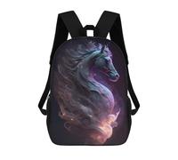 sinyumoney Backpacks Kids School Backpack Enchanted Unicorn Portrait -2 School Bag 3D Printed School Bag for Boys Elementary And Middle School Students 17inch