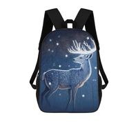 sinyumoney Backpacks Kids School Backpack Enchanted Winter Deer -1 School Bag 3D Printed School Bag for Boys Elementary And Middle School Students 17inch
