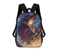 sinyumoney Backpacks Kids School Backpack Fiery Dragon in The Night Sky School Bag 3D Printed School Bag for Boys Elementary And Middle School Students 17inch