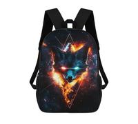 sinyumoney Backpacks Kids School Backpack Fiery Galactic Fox School Bag 3D Printed School Bag for Boys Elementary And Middle School Students 17inch