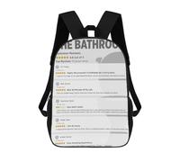 sinyumoney Backpacks Kids School Backpack Funny Bathroom Reviews School Bag 3D Printed School Bag for Boys Elementary And Middle School Students 17inch