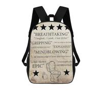 sinyumoney Backpacks Kids School Backpack Funny Bathroom School Bag 3D Printed School Bag for Boys Elementary And Middle School Students 17inch