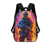 sinyumoney Backpacks Kids School Backpack Future Soldier in Flames School Bag 3D Printed School Bag for Boys Elementary And Middle School Students 17inch