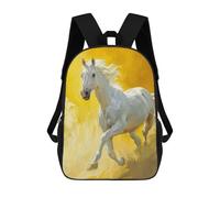 sinyumoney Backpacks Kids School Backpack Gallop Glow School Bag 3D Printed School Bag for Boys Elementary And Middle School Students 17inch