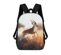 sinyumoney Backpacks Kids School Backpack Gazelle Leaping at Sunset School Bag 3D Printed School Bag for Boys Elementary And Middle School Students 17inch
