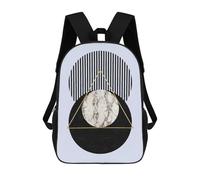 sinyumoney Backpacks Kids School Backpack Geometric Collage II School Bag 3D Printed School Bag for Boys Elementary And Middle School Students 17inch