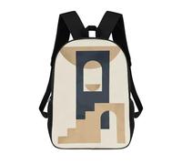 sinyumoney Backpacks Kids School Backpack Geometric Shapes I School Bag 3D Printed School Bag for Boys Elementary And Middle School Students 17inch