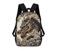 sinyumoney Backpacks Kids School Backpack Gold X Dragon School Bag 3D Printed School Bag for Boys Elementary And Middle School Students 17inch