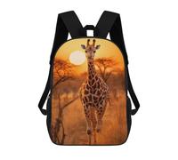 sinyumoney Backpacks Kids School Backpack Hot Sunset Animal Wildlife School Bag 3D Printed School Bag for Boys Elementary And Middle School Students 17inch