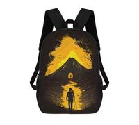 sinyumoney Backpacks Kids School Backpack Journey to The Volcano School Bag 3D Printed School Bag for Boys Elementary And Middle School Students 17inch