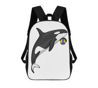 sinyumoney Backpacks Kids School Backpack Killer Whale Handball School Bag 3D Printed School Bag for Boys Elementary And Middle School Students 17inch