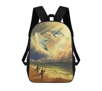 sinyumoney Backpacks Kids School Backpack Killer Whales School Bag 3D Printed School Bag for Boys Elementary And Middle School Students 17inch