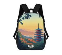 sinyumoney Backpacks Kids School Backpack Kyoto Japan Pagoda School Bag 3D Printed School Bag for Boys Elementary And Middle School Students 17inch