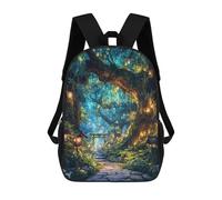 sinyumoney Backpacks Kids School Backpack Lantern Path of The Spirit Grove School Bag 3D Printed School Bag for Boys Elementary And Middle School Students 17inch