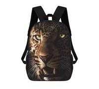 sinyumoney Backpacks Kids School Backpack Leopard Portrait Close-Up School Bag 3D Printed School Bag for Boys Elementary And Middle School Students 17inch