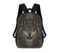 sinyumoney Backpacks Kids School Backpack Lupine Gaze School Bag 3D Printed School Bag for Boys Elementary And Middle School Students 17inch