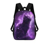 sinyumoney Backpacks Kids School Backpack Magic Cat with Butterfly School Bag 3D Printed School Bag for Boys Elementary And Middle School Students 17inch