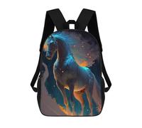 sinyumoney Backpacks Kids School Backpack Magical Celestial Stallion School Bag 3D Printed School Bag for Boys Elementary And Middle School Students 17inch