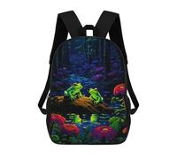 sinyumoney Backpacks Kids School Backpack Magical Frogs Pixel Art School Bag 3D Printed School Bag for Boys Elementary And Middle School Students 17inch