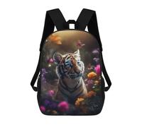 sinyumoney Backpacks Kids School Backpack Magical Tiger Garden School Bag 3D Printed School Bag for Boys Elementary And Middle School Students 17inch