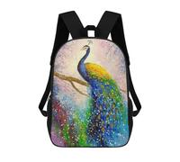 sinyumoney Backpacks Kids School Backpack Magnificent Peacock School Bag 3D Printed School Bag for Boys Elementary And Middle School Students 17inch