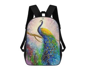 sinyumoney Backpacks Kids School Backpack Magnificent Peacock School Bag 3D Printed School Bag for Boys Elementary And Middle School Students 17inch