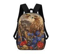 sinyumoney Backpacks Kids School Backpack Majestic Eagles School Bag 3D Printed School Bag for Boys Elementary And Middle School Students 17inch