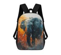 sinyumoney Backpacks Kids School Backpack Majestic Elephant Gaze School Bag 3D Printed School Bag for Boys Elementary And Middle School Students 17inch