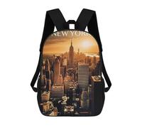 sinyumoney Backpacks Kids School Backpack Majestic New York City School Bag 3D Printed School Bag for Boys Elementary And Middle School Students 17inch