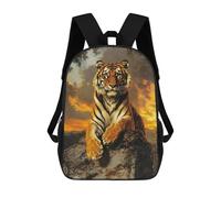 sinyumoney Backpacks Kids School Backpack Majestic Tiger at Sunset School Bag 3D Printed School Bag for Boys Elementary And Middle School Students 17inch